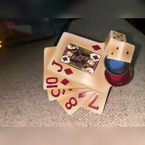 Night Light shaped like Cards with dice and casino chips (vegas like)